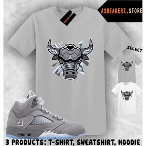 Shirt Matching Aj 5 Wolf Grey 2026 To Match Bulls 23 T-Shirt